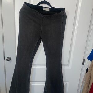 Free People - Black/Size 30 Flare Jeans with Elastic Waistband